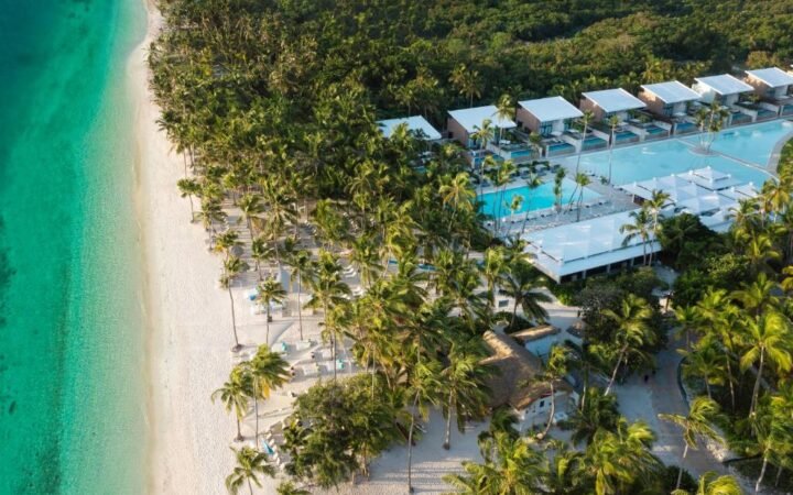 Beachfront infinity pool and Bali beds at Catalonia Royal Bavaro Adults Only